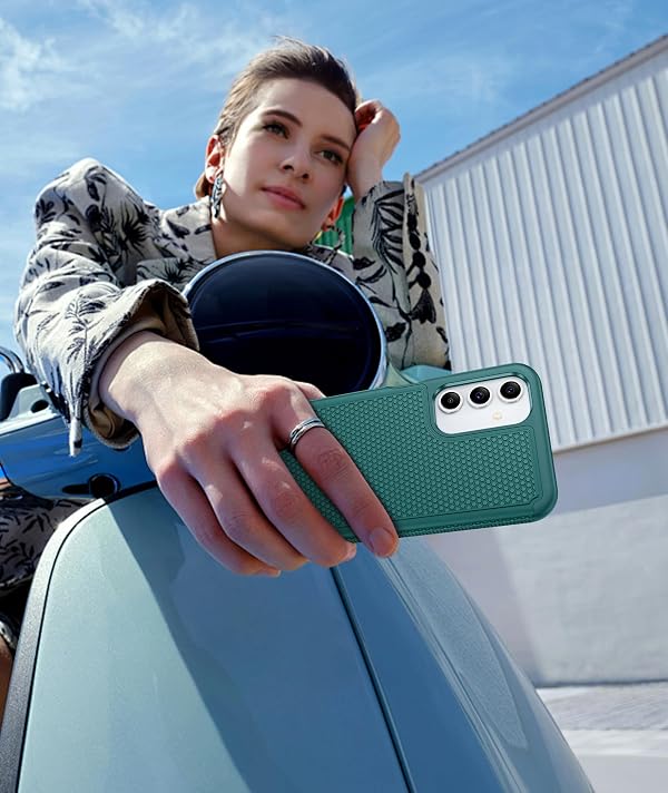 FNTCASE for Galaxy A15-5G Phone Case - Samsung A15 5G Military Grade Drop Protection, 14ft Drop Tested, Screen Protector Included, Anti-Slip Matte Textured, TPU+PC Dual Layer Shockproof Cover (Green) by FNTCASE - Used condition - Image 8