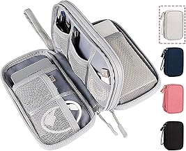 Electronic Organizer Bag, Waterproof Portable Electronic Organizer Travel Accessories Cable Bag Universal Cord Storage Case for CableCord Storage Double Layer - Gray, Large