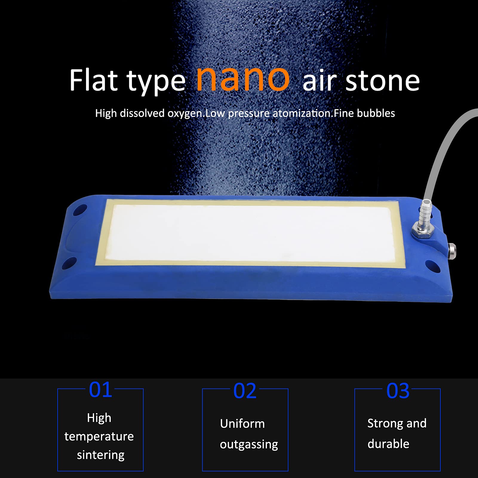 Nano-Luftsteinstab, Mikroblasen-Sauerstoffdiffusor, Dual-Interface-Aquarium-Belüftungssystem, Aquarium-Zubehör, Metall-Wasser-Sauerstoffanreicherungsgerät für Wassertiere, (Groß)