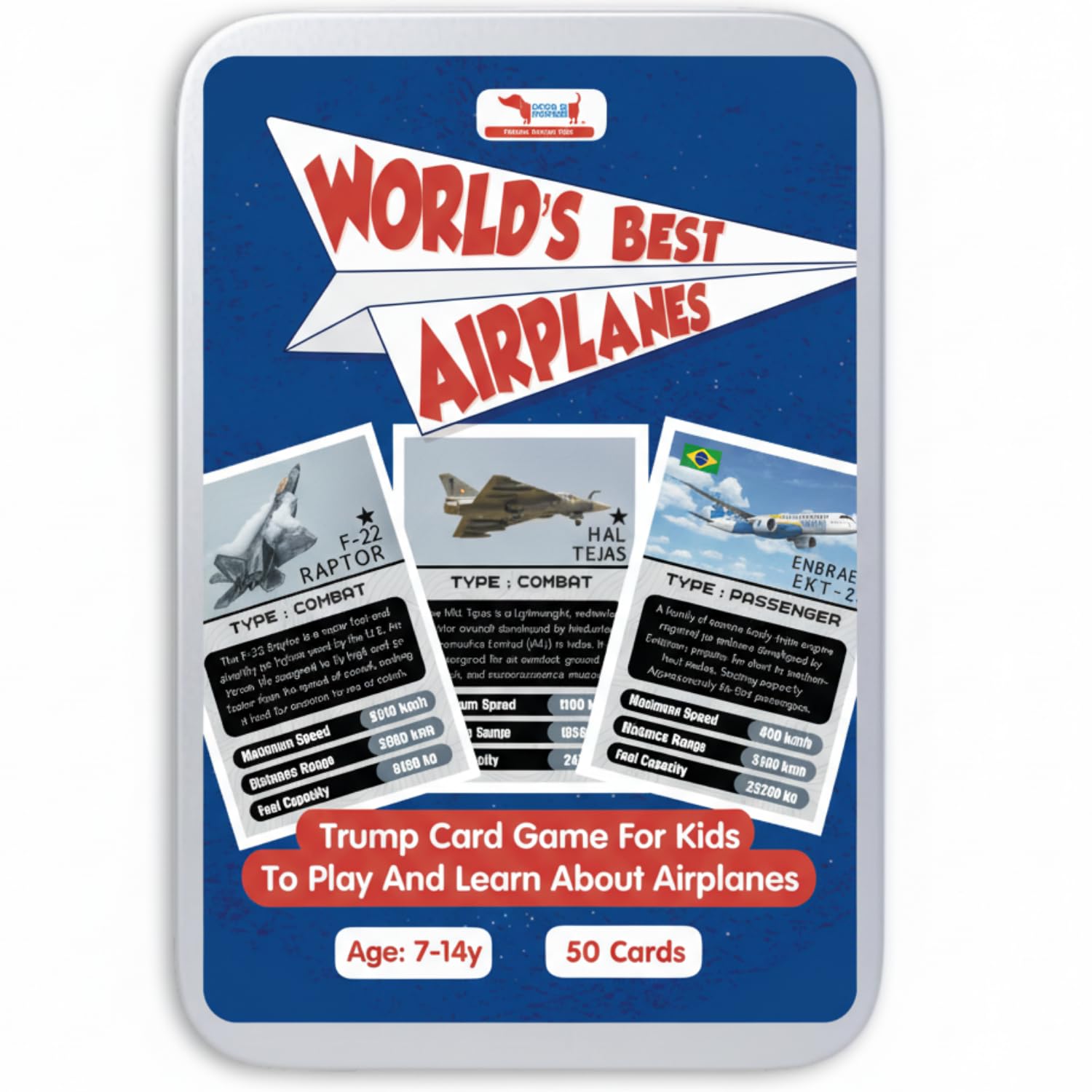 CocoMoco Kids Airplane Trump Card Game for Kids, Learning Game and Educational Toy, Birthday Return Gift for Kids Ages 6-7, 8-10, 11-12 Year Old Boys and Girls