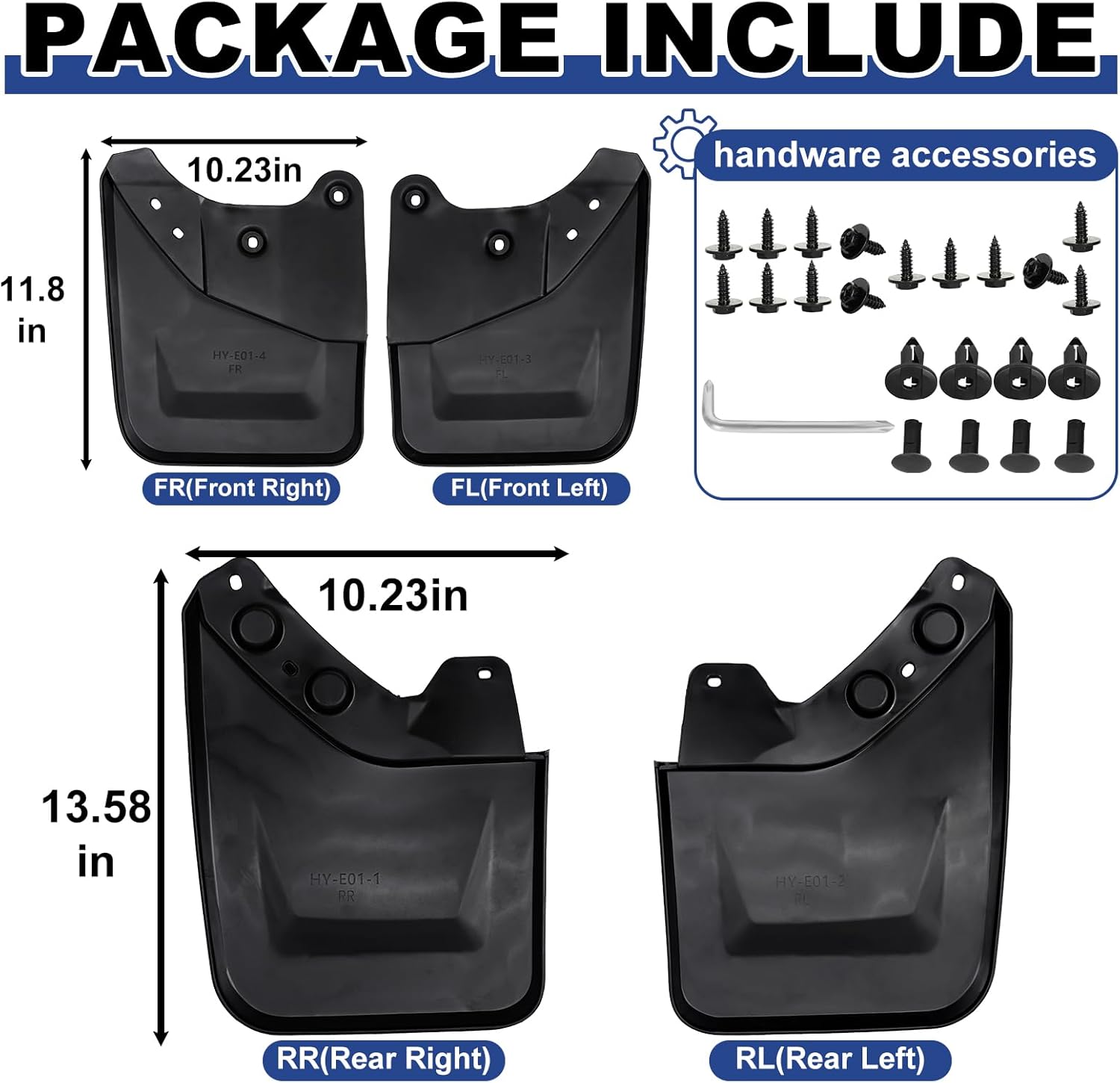 Upgraded Mud Flaps for 2024 2025 2026 Toyota Tacoma 4th Gen Mudguards Front & Rear Wide Tire Splash Guards Accessories No Drilling Required (Fits Crew Cab/Extended Cab)