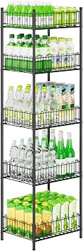 OYEAL Soda Can Organizer for Pantry 5 Tier Water Bottle Organizer Holder for Tumbler Travel Mug Cup, Freestanding Can Storage Organizer for Pantry Kitchen Living Room Organization
