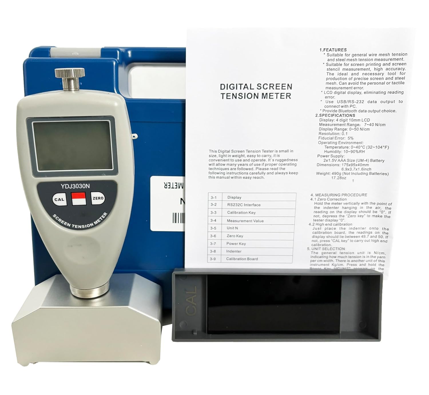 Digital Screen Tension Gauge Meter Portable Screen Tension Tester Screen Tensiometer Measurement Range 7 to 40 N/cm for Screen Printing and Screen Stencil Measurement