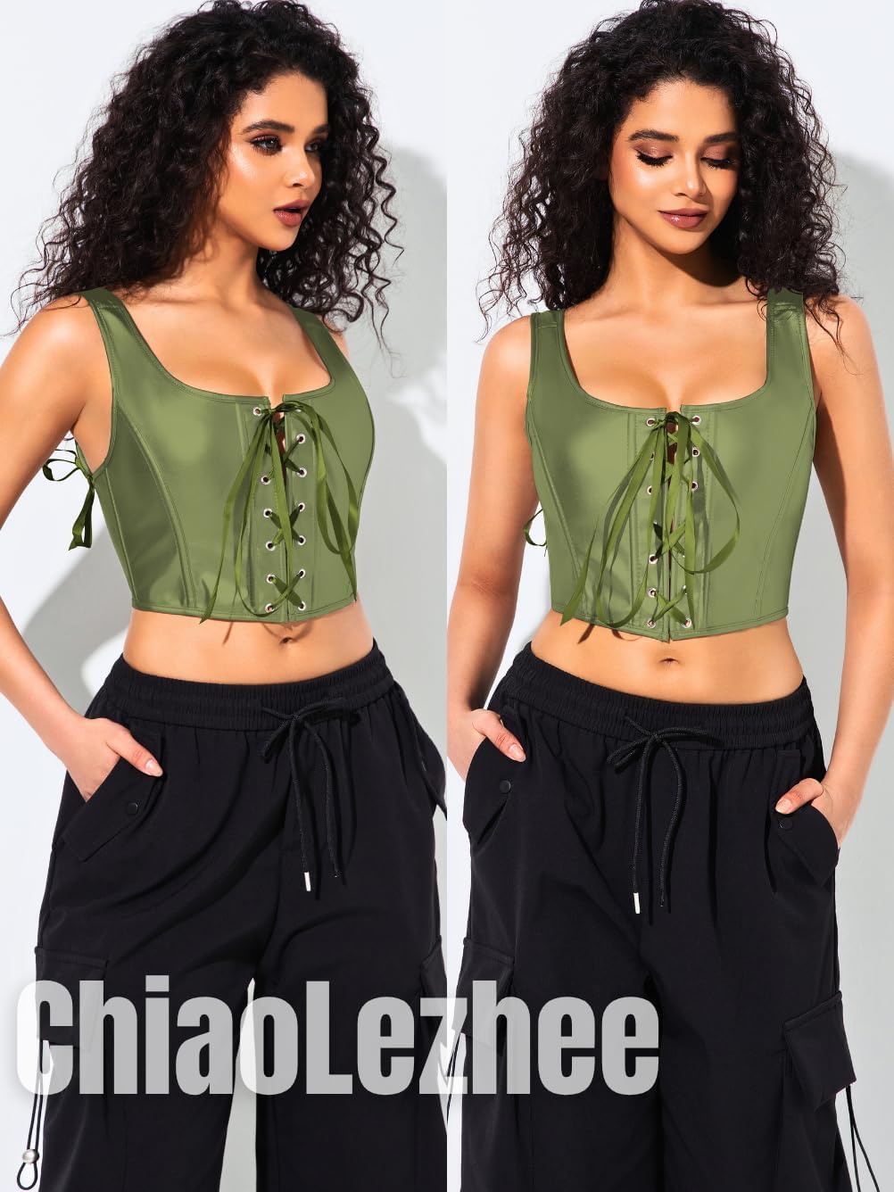 Renaissance Corsets Leather, Lace Up Overbust, S-6XL Sexy Tops - Image 5