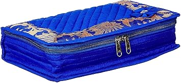 Kuber Industries Cotton Jewellery Organiser, Blue