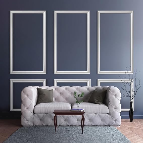 30 Pcs Peel and Stick Wall Molding Kit,Inner and Outer Layers Style Premade Wainscoting Panels for Interior Wall Moulding Decor Accent Wall Molding, Pre Made Wainscoting Wall Panel