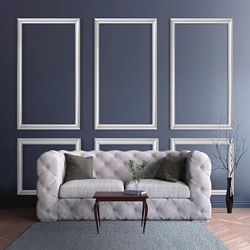 30 Pcs Peel and Stick Wall Molding Kit,Inner and Outer Layers Style Premade Wainscoting Panels for Interior Wall Moulding Decor Accent Wall Molding, Pre Made Wainscoting Wall Panel