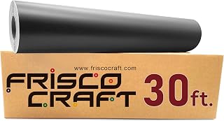 Frisco Craft Black Permanent Vinyl, Weather-Resistant Black Matte Adhesive Vinyl - 12" x 30 FT Black Vinyl Roll for Cricut, Silhouette, Cameo Cutters, Signs, Scrapbooking, Craft, Die Cutters, CNC