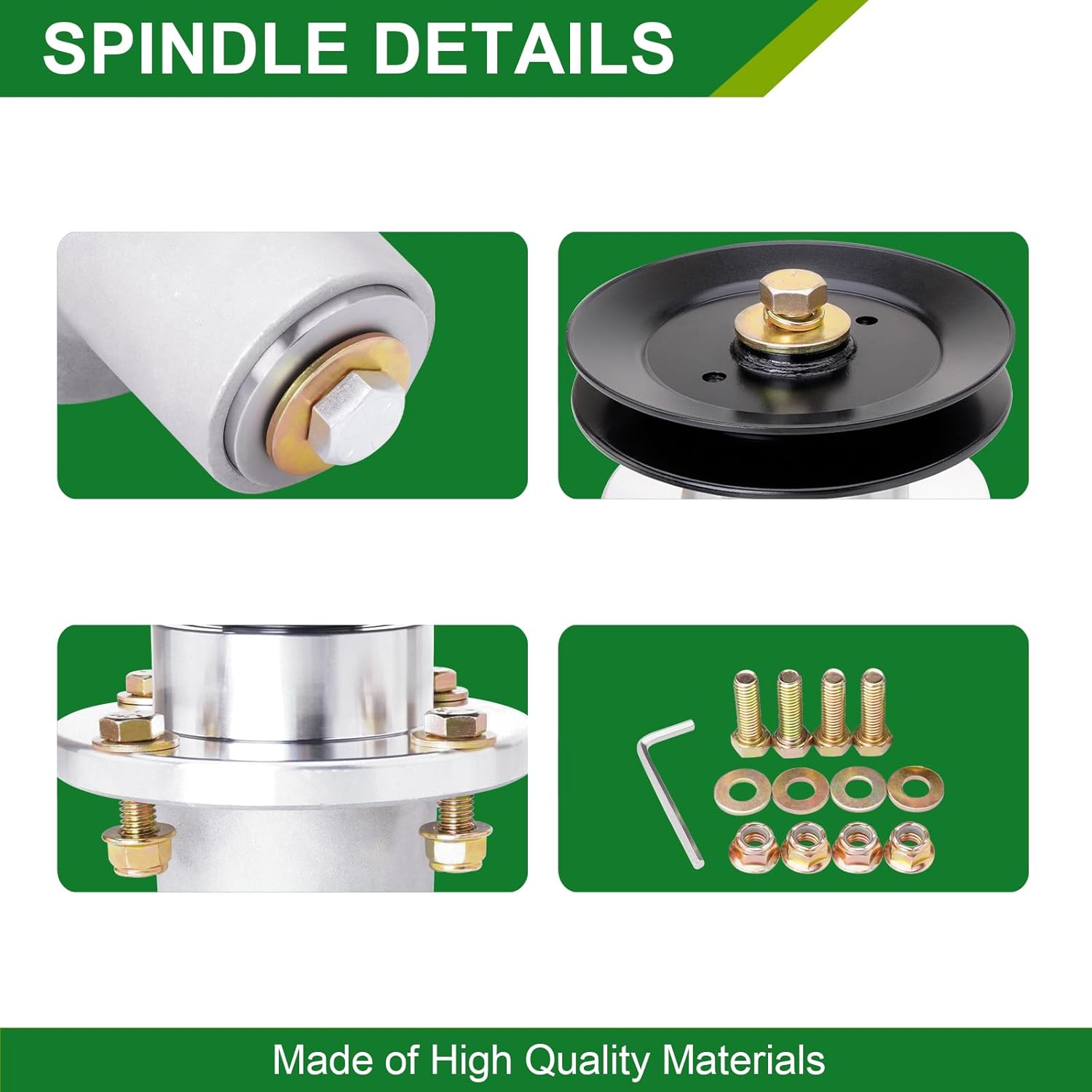 037-2000-00 037-2050-00 Spindle Assembly with 033-4890-00 Pulley - Fits Bad Boy 54" Deck, Bad Boy MZ & MZ Magnum 54", ZT Avenger 54" Mower (3-Pack)