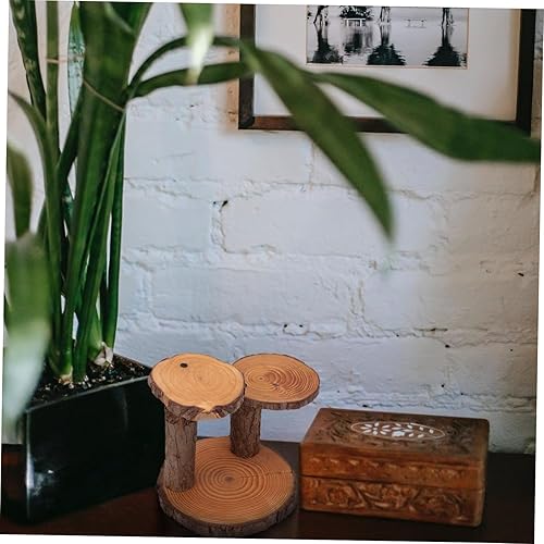 Miniatura 4 de Kisangel Estante de almacenamiento de madera maciza, bandeja de madera para plantas, soporte para plantas de escritorio de madera para interiores,