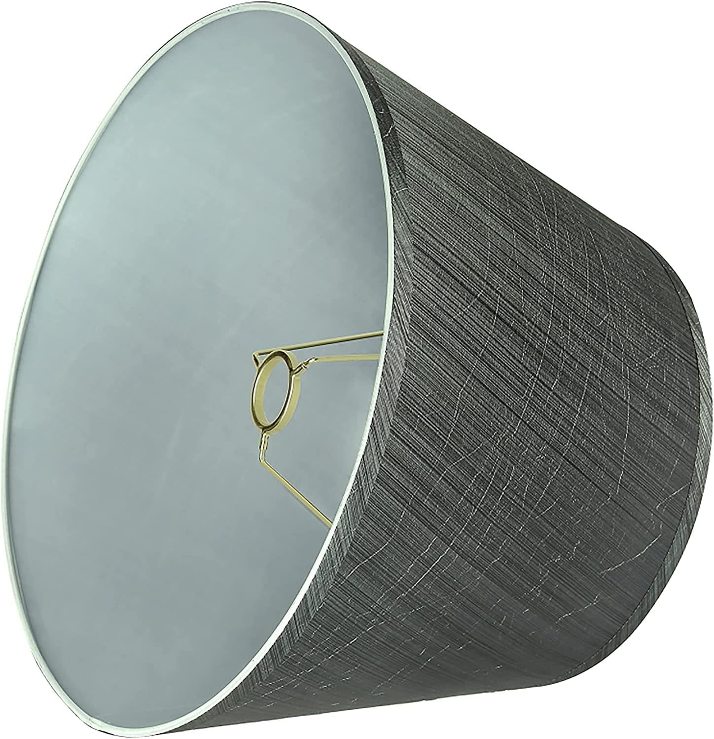 Aspen Creative 58801 Empire Uno Lamp Shade in Grey with Black Striped Pattern, 10" Top x 14" Bottom x 9-1/2" Slant Height, Slip UNO 33mm