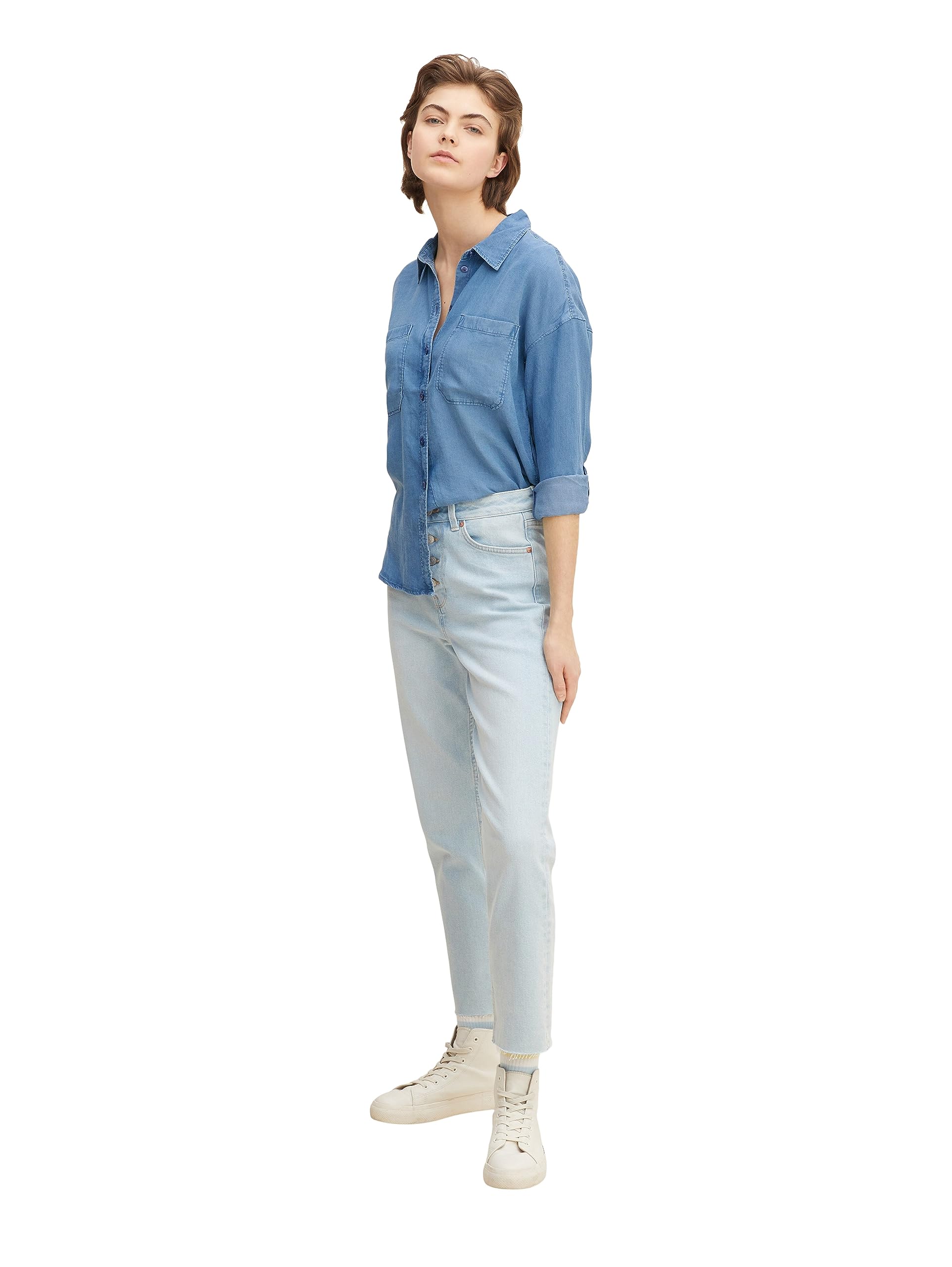 TOM TAILOR Denim Tencel Denim Camicia da Donna