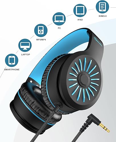 Miniatura 5 de ELECDER i45 - Auriculares intrauditivos con micrófono, graves estéreo plegables, cable sin enredos de 1.5M, conector de 0.138 in, auriculares