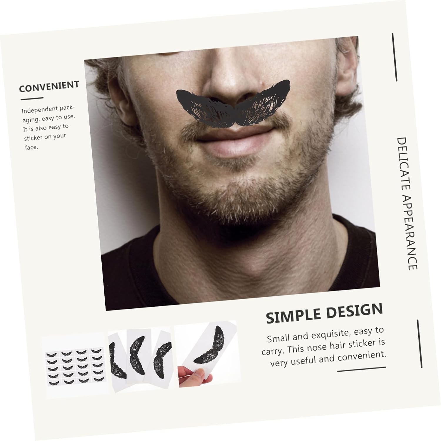 FOMIYES 20pcs Nose Hair Waxing Stickers for Safe and Painless Hair Removal Convenient Depilation Beard Protectors Essential Mustache Styling Tool for Daily Grooming