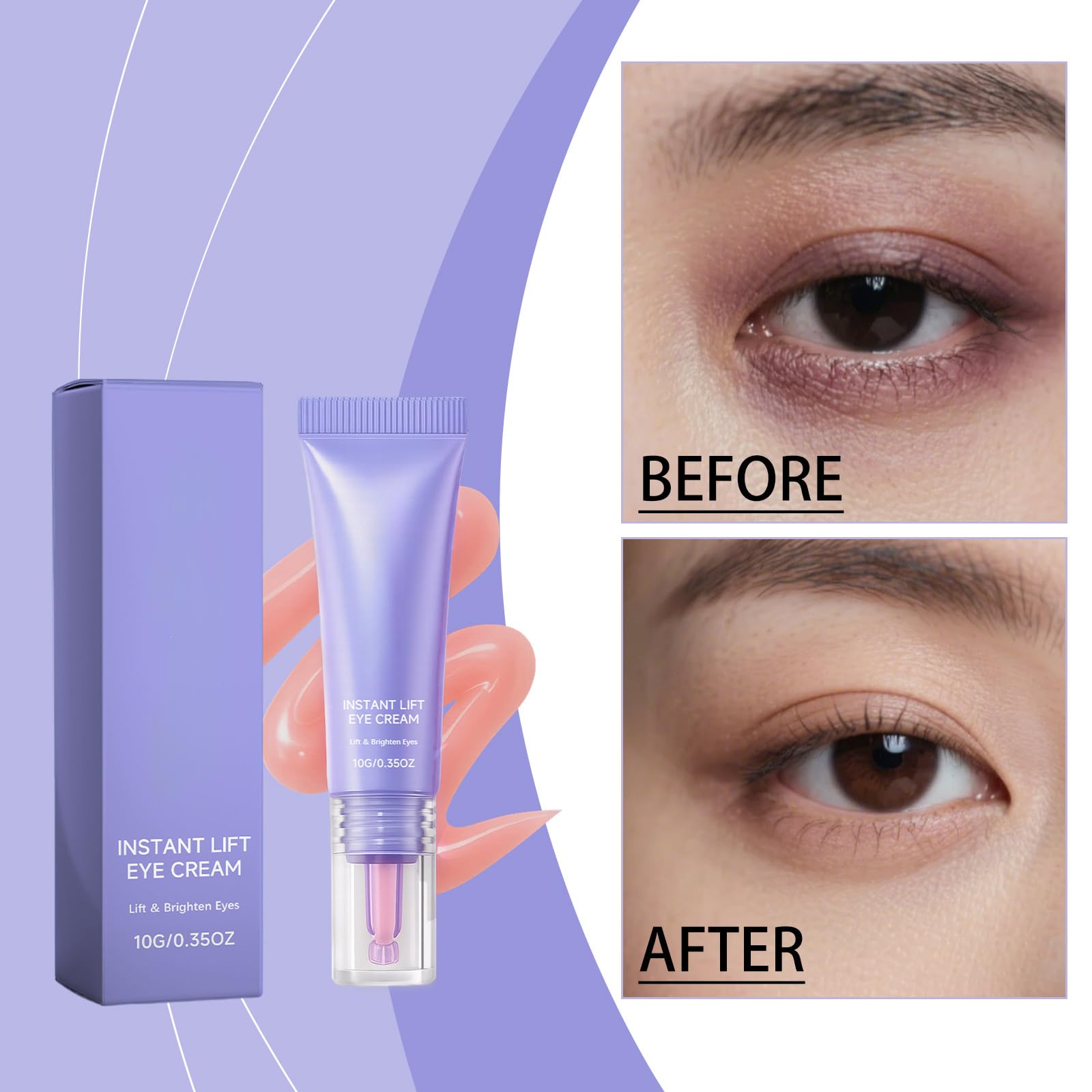 Gel occhi lifting immediato, cura degli occhi anti-invecchiamento contro gonfiore, rughe e occhiaie, rassodante, idratante e rinfrescante, per tutti i tipi di pelle, assorbe rapidamente (6 pezzi)