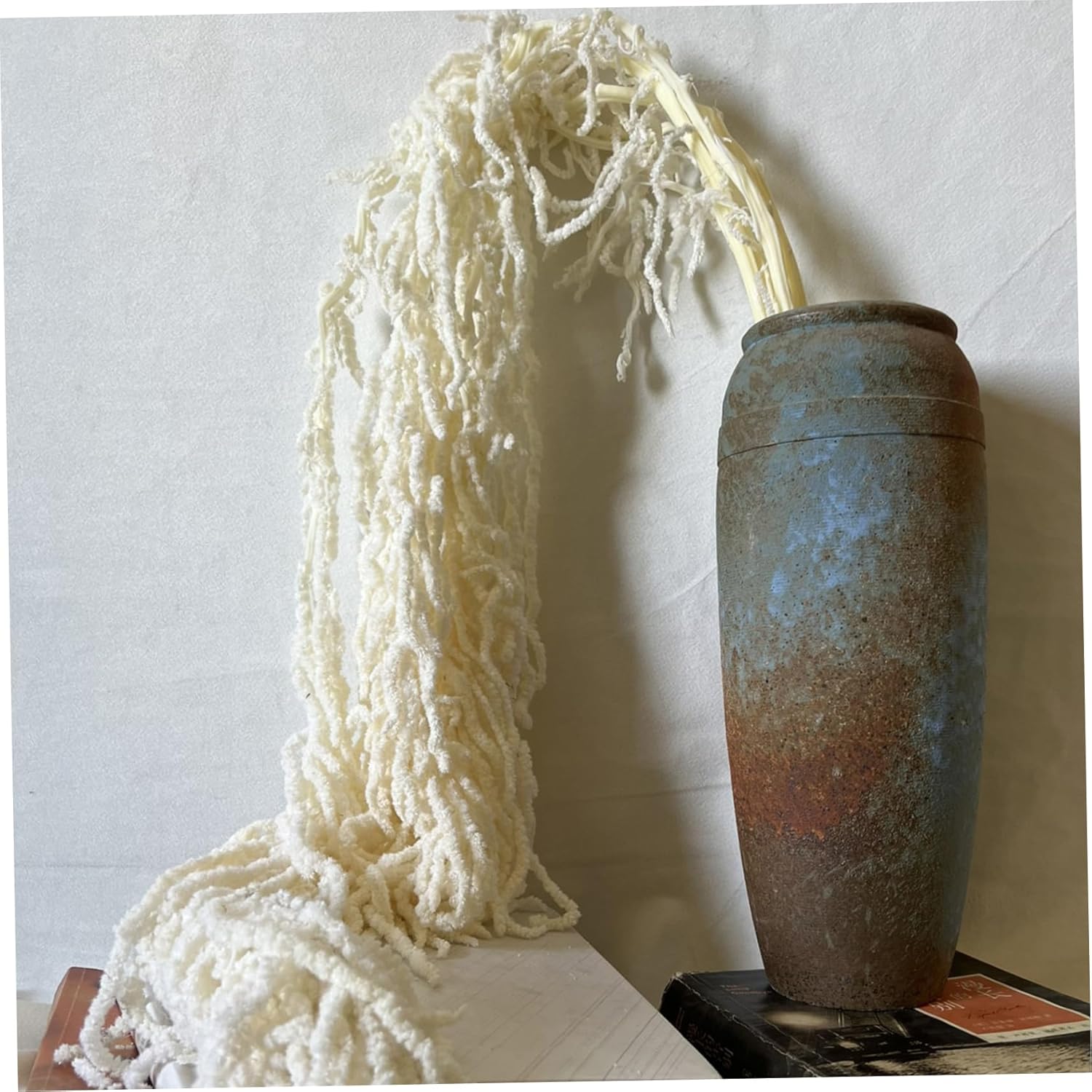 Dried Flower Bouquet, 24-31.5" Hanging Dried Amaranthus, Lifelike Natural Vine Flowers, Reusable Plants for Wedding Bouquet Wall Home Party Decor, White....