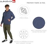 Quiksilver Hommes Regular Fit Active Performance Heavyweight Jacquard Mesh et Polar Fleece Pullover HoodieHooded Sweatshirt