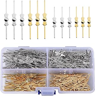 LONGWIN 600pcs Chandelier Crystal Connectors Clips Pins, 2 Size Chrome Bow Tie Clips for Fastening DIY Glass Lamp/Ceiling Light Replacement Parts, for Suncatcher