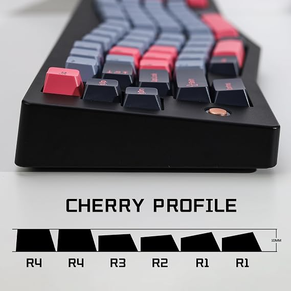 8008 PBT Double Shot Keycap Set,174 Keys Retro Blue Custom Key Cap Keycaps 60 Percent Cherry Profile Keycaps for 61/64/68/84/87/100/104/108 Mechanical Keyboard