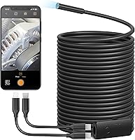 Vista 12 de Cámara de endoscopio USB Anykit con 8 luces LED ajustables, boroscopio con cámara serpiente semirrígida, cámara de inspección IP67 impermeable