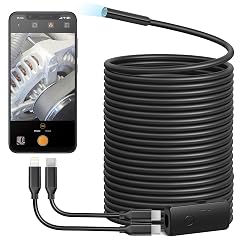 Anykit USB Endoscope Camera with 8 Adjustable LED Lights Borescope with Semi-Rigid Snake Camera IP67 Waterproof Inspection Cam