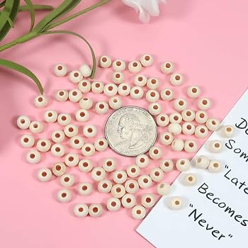 TOAOB 100pcs perline di legno rotonde perline di legno 15mm per artigianato decorazione fai da te gioielli