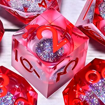 Resin Cat Head DND Dice, Sharp Edge Dungeons and Dragons Polyhedron Game Dice Set for Role Playing Games RPG Explorer Magic, Holiday Birthday Gifts Party Gifts