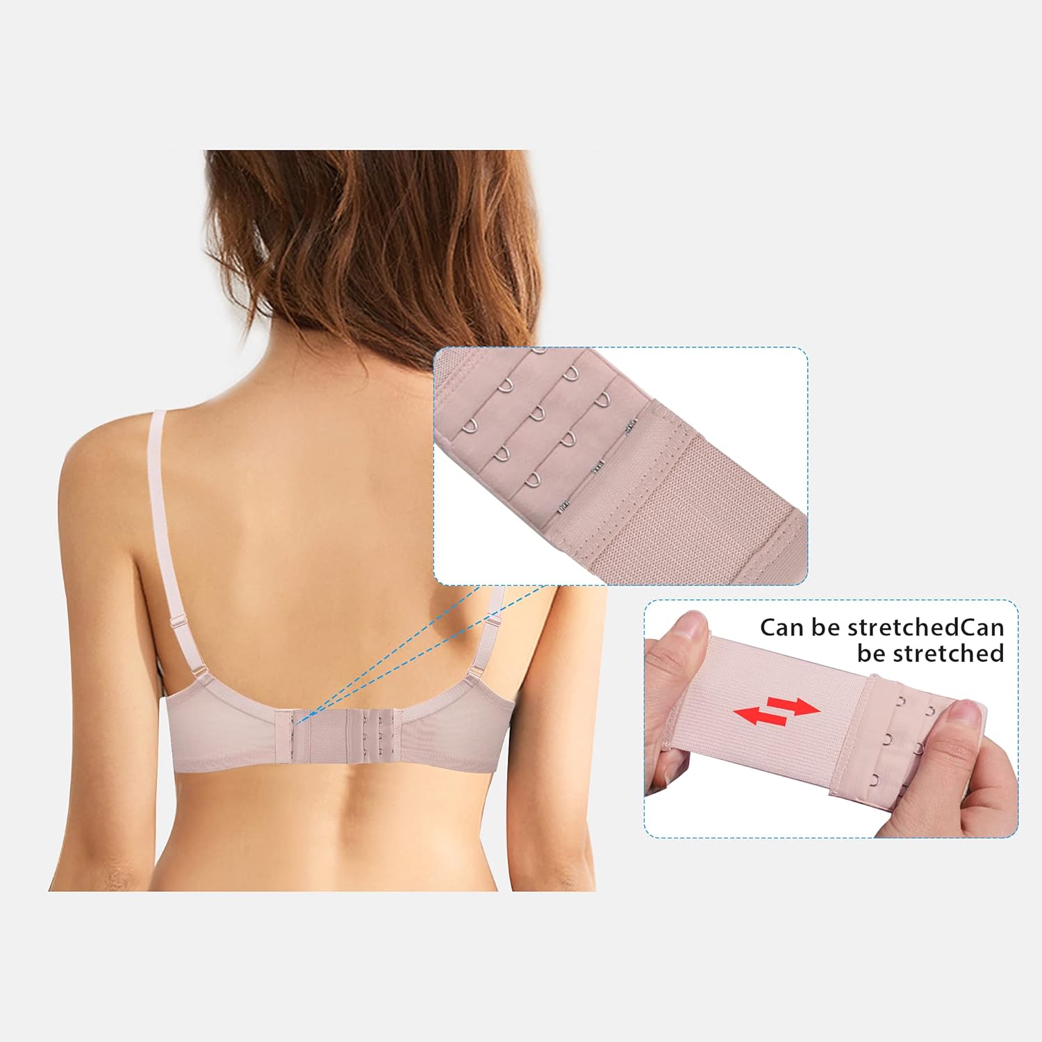 PHLSTYLE Bra Strap Clips, Bra Extenders 3 Hooks, Bra Strap Holder, Bra Clips for the Back
