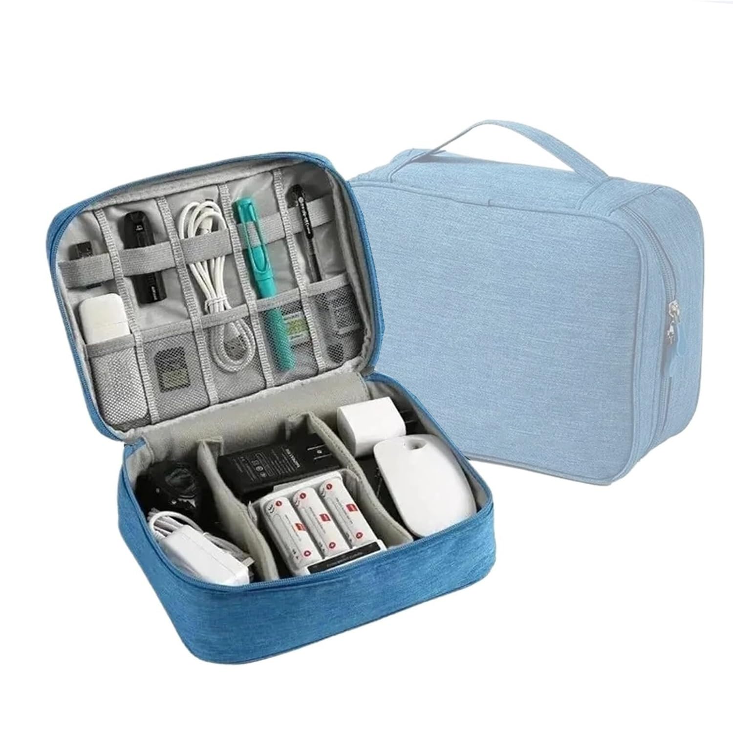 Torba z organizerem na kable 2 szt. Ładowarka USB do transmisji danych(Blue)