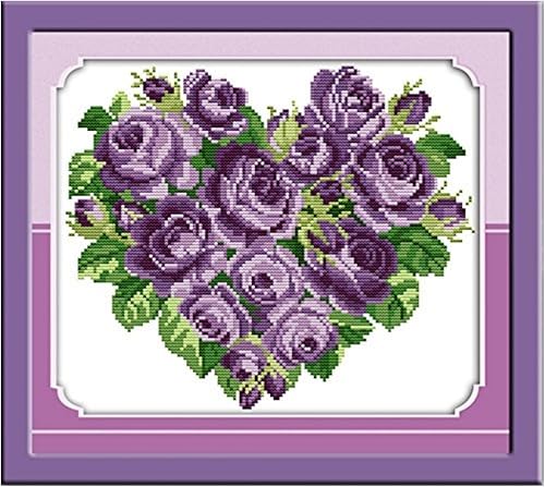 captaincrafts New patrones de kits de punto de cruz bordado kitRosa Corazón Morado