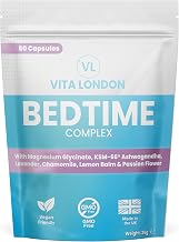 Vita London Bedtime Complex – 60 Capsules with Magnesium Glycinate, KSM-66® Ashwagandha, Lemon Balm, Chamomile, Passion Flower & Lavender for Sleep – Vegan, Non-GMO, UK Made