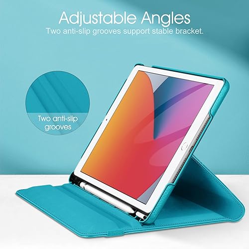 Vista 247 de Fintie - Funda giratoria para iPad de 9ª generación / 8ª generación / 7ª generación, de 10.2 pulgadas, funda giratoria en 360 grados, funda Azul