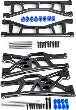 Aluminum Alloy Front or Rear Suspension Upper/Lower Arms Upgrade Parts for 1/5 Tra-xxas X-MAXX XMAXX RC Car Buggy Upper + Lower Arms