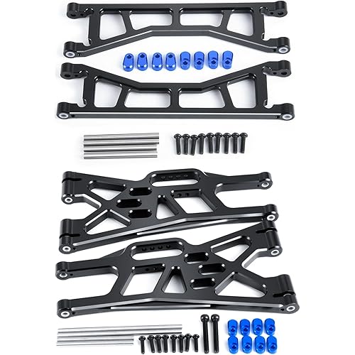 Aluminum Alloy Front or Rear Suspension Upper/Lower Arms Upgrade Parts for 1/5 Tra-xxas X-MAXX XMAXX RC Car Buggy (Upper + Lower Arms)