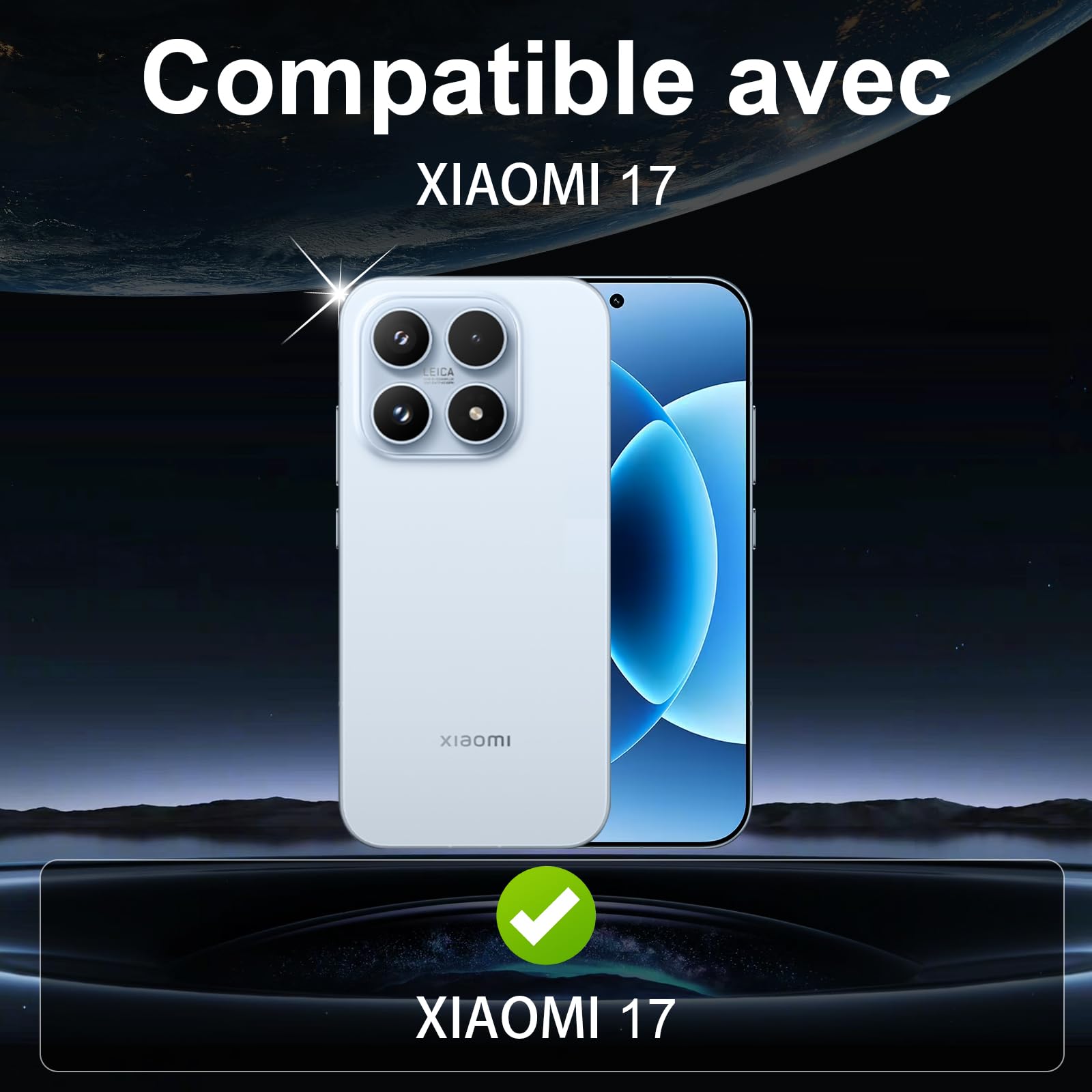 QULLOO Ochrona aparatu do Xiaomi 17 do szkła pancernego, 3 sztuki folii ochronnej na aparat o twardości 9H, szkło ochronne HD, przezroczyste soczewki, folia odporna na zarysowania