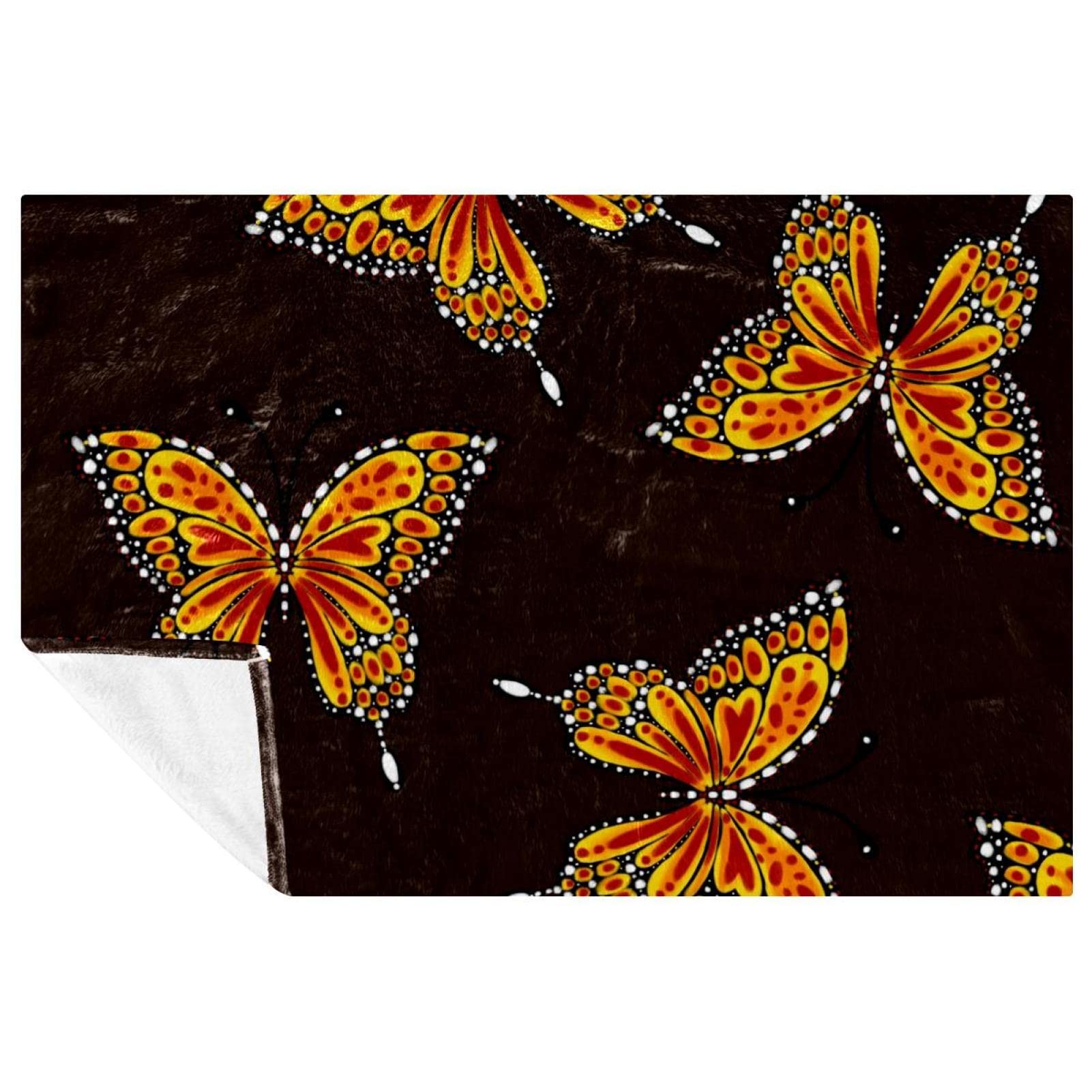 Couverture douce chaude plaid papillon aquarelle lit canapé camping