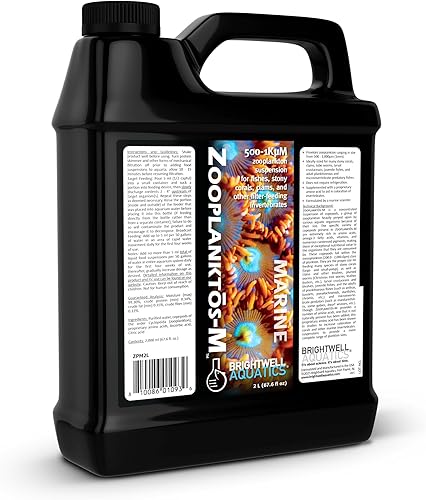 Brightwell Aquatics Zooplanctos-M - Suplemento alimenticio de zooplancton para acuarios marinos y de arrecife, 2-l