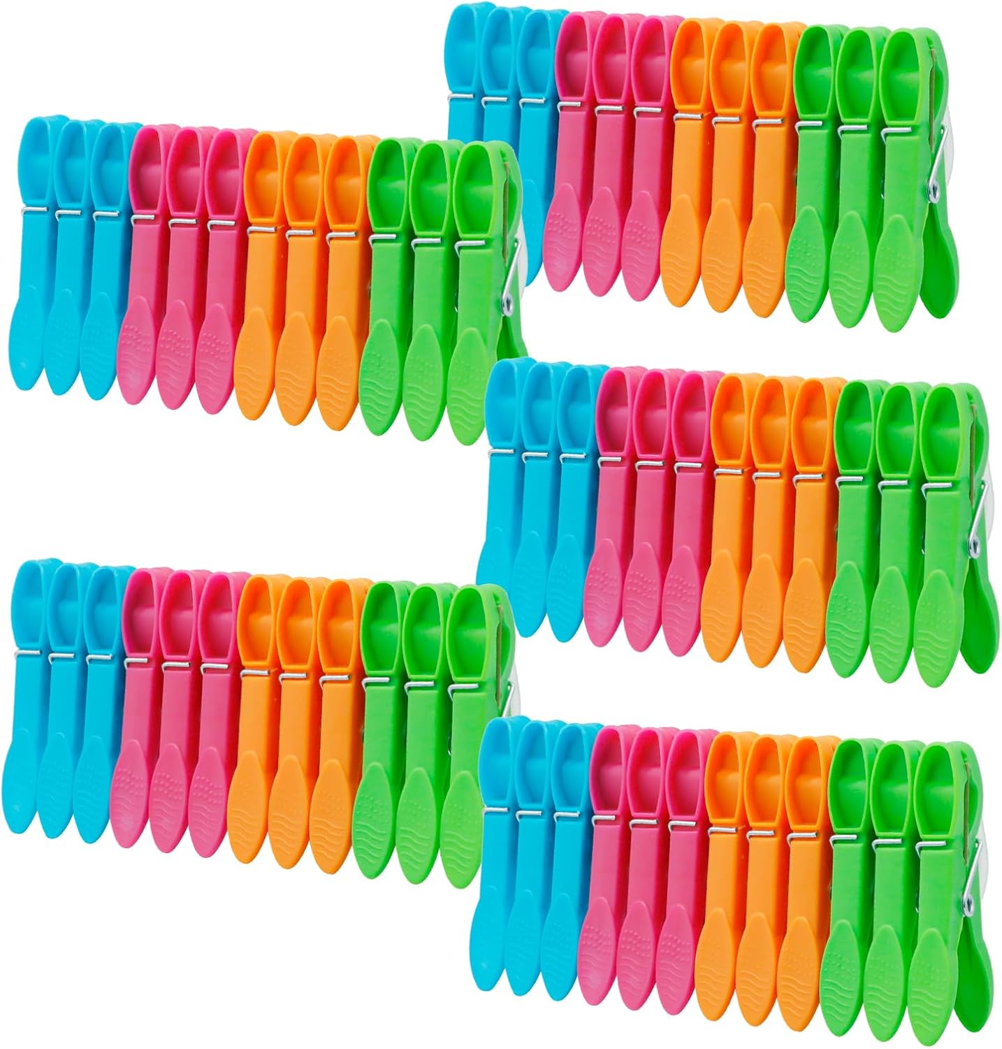 Clothes Pins, Colorful Plastic Clothespins, Heavy Duty Laundry Clothes Pins Clips, Non-Slip Clips for Hanging Clothes,Towels,Crafts,Picture Clips Food Package Clips (60PCS)
