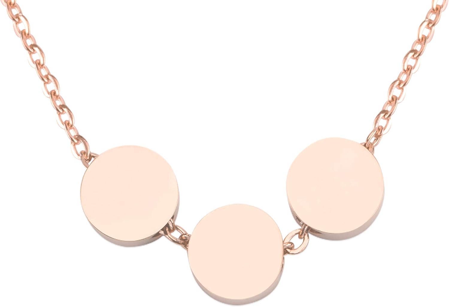 LUUK LIFESTYLE Stainless Steel Pendant Necklace for Women Waterproof 50cm Chain Modern Necklace Gift for Her Gold Coin - Image 4