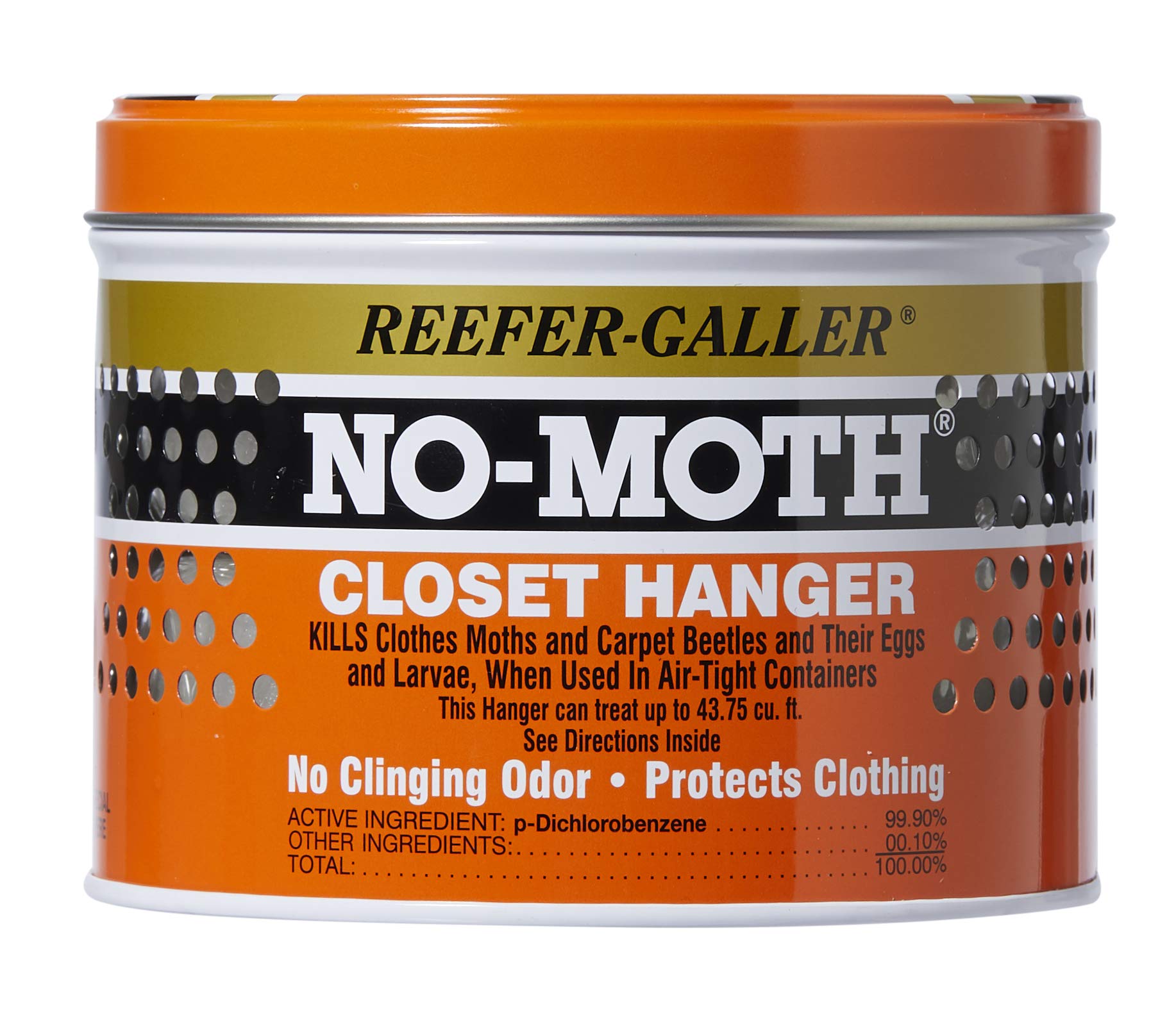 ReeferGaller NO MOTH Closet Hanger, Kills Clothes Moths, Carpet Beetles, Eggs & Larvae, Pack of