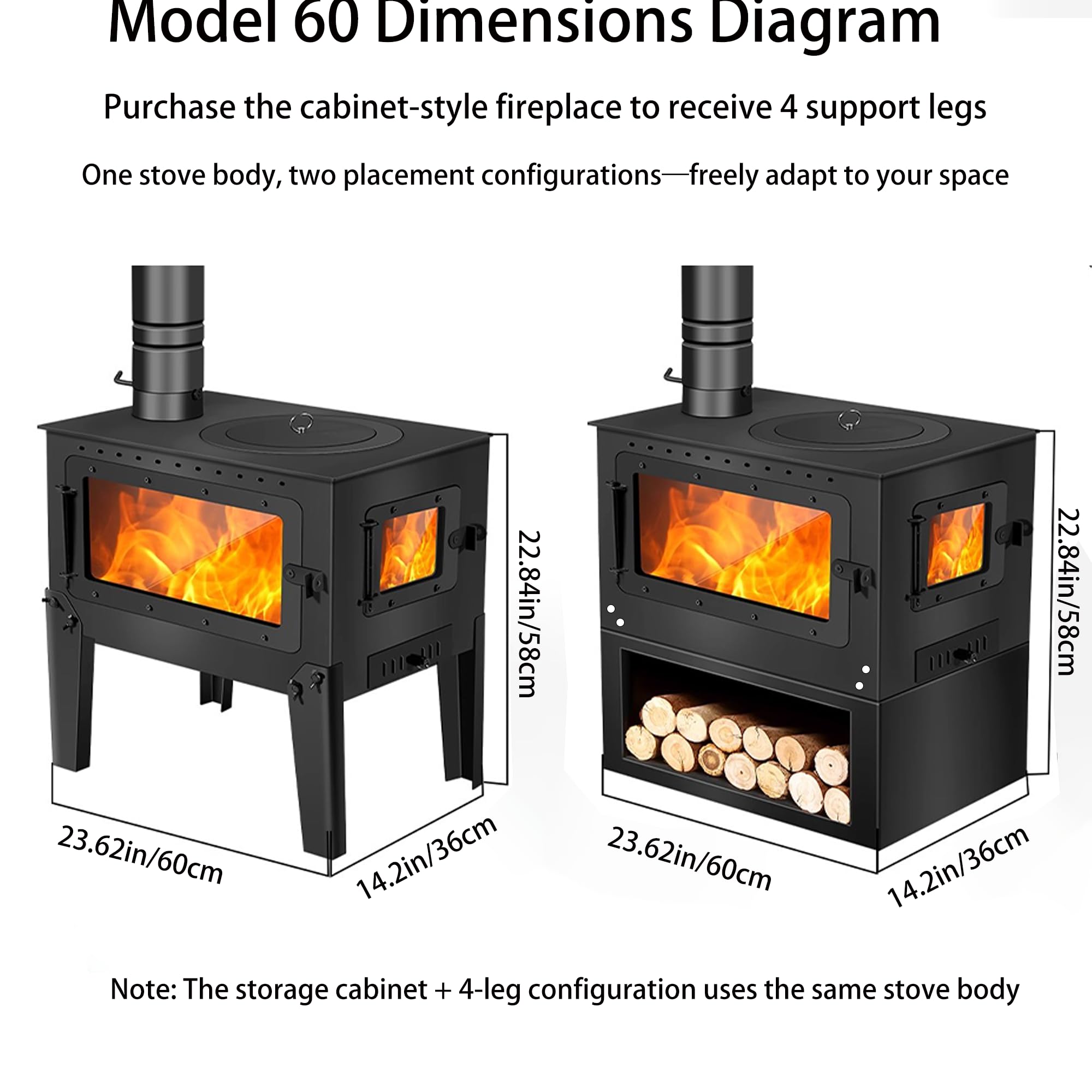Amazon.com: FENGXCXY Indoor Wood-Burning Stove with Dual Viewing
