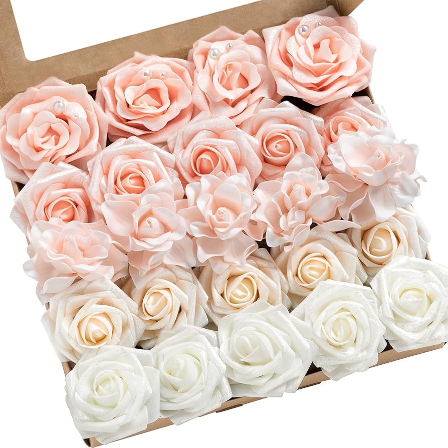 Amazon.com: Ling's moment Artificial Flowers Fake Roses Faux Foam