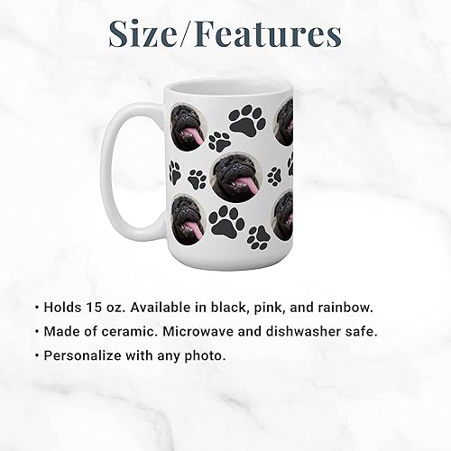 Miniatura 4 de Let's Make Memories Taza de fotos personalizada  Estampado de patas de mascotas  Para padres de perros y gatos  Honor Furry Friends  Taza de café