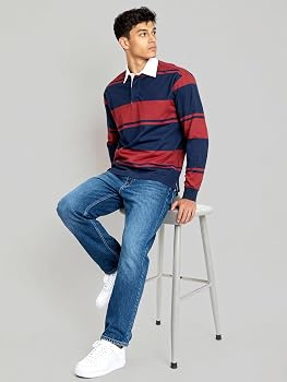 XYXX Crew Men's Stripe Cotton Polo T-Shirt | Polo Neck Tshirts