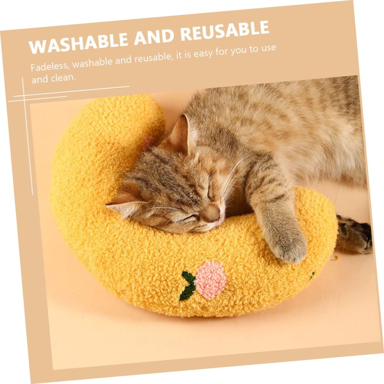 VOSAREA 6Pcs Cat Neck Pillow Comfortable Sleeping Pillows for Indoor for Cervical Support Easy to Wash Soft