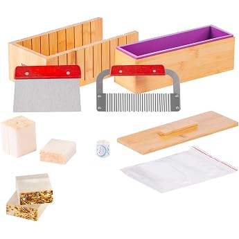 VEVOR Soap Cutter Set Soap Make Yourself 1301 ml, Soap Making Set Silicone, DIY Soap Making Handmade Soap Set, Rectangular Si