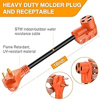 Vista 5 de Nilight - 50032R Adaptador de enchufe RV de 18 pulgadas, 30 amperios a 50 amperios, adaptador eléctrico de Dogbone de alta resistencia con mango