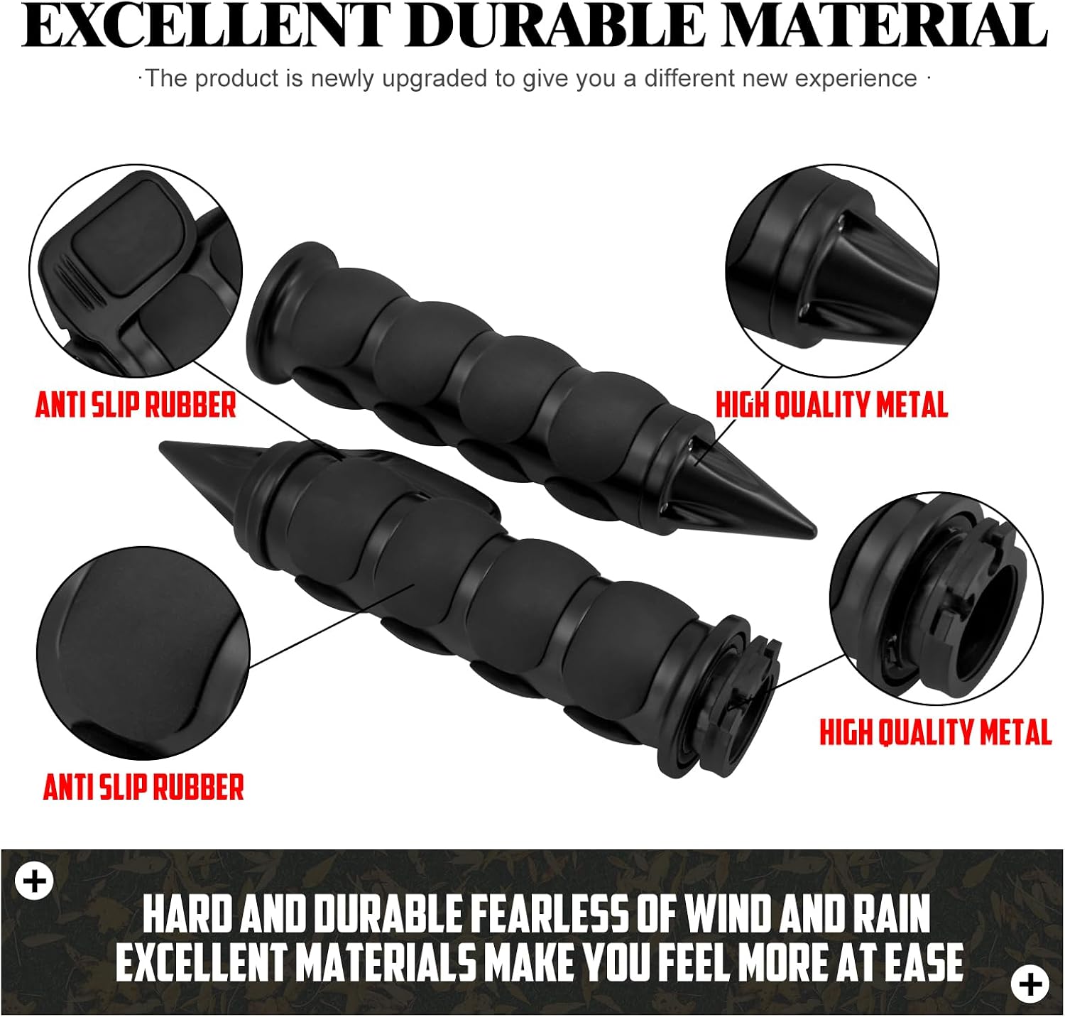 1 inch Handlebar Grips 25mm Aluminum Hand Grips Compatible with Harley Touring Softail Dyna Sportster XL883 1200 XR VRSC