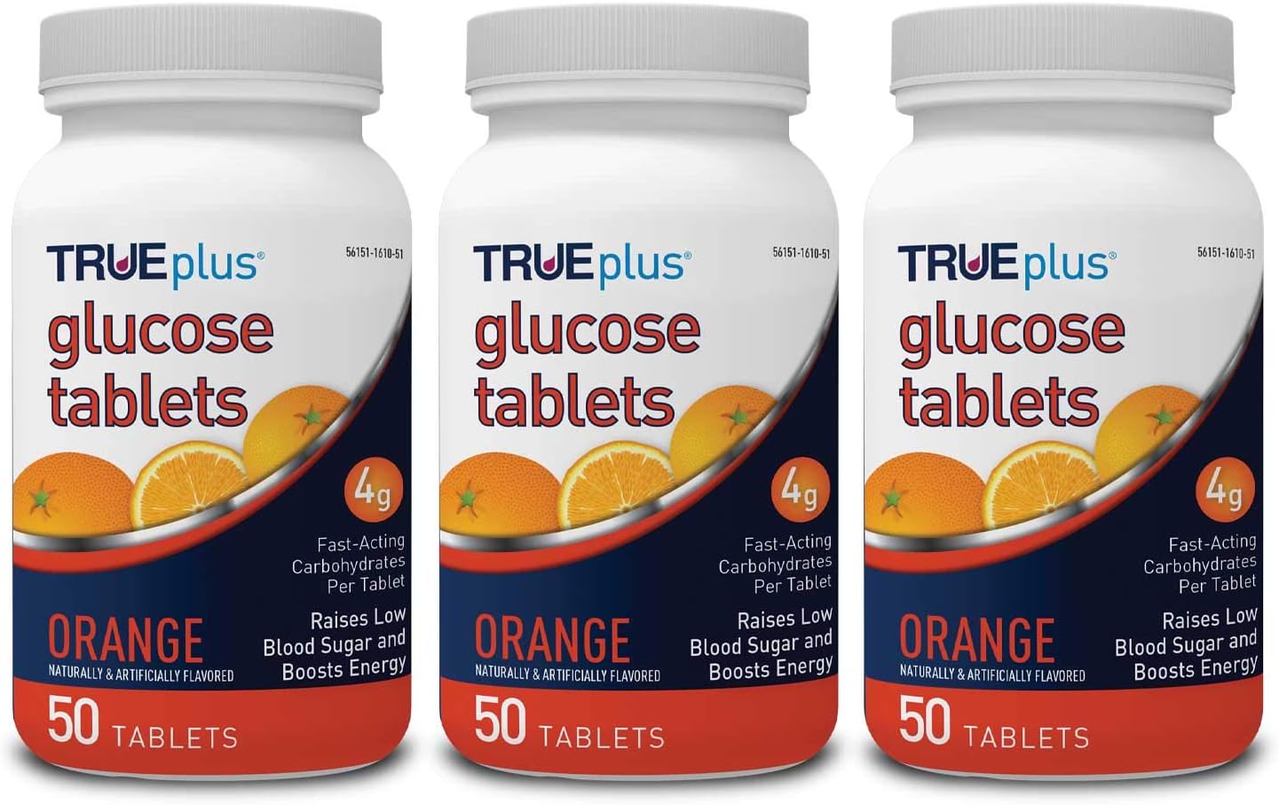 TRUEplus® Glucose Tablets, Orange Flavor - 50ct Bottle - 3 Pack ...