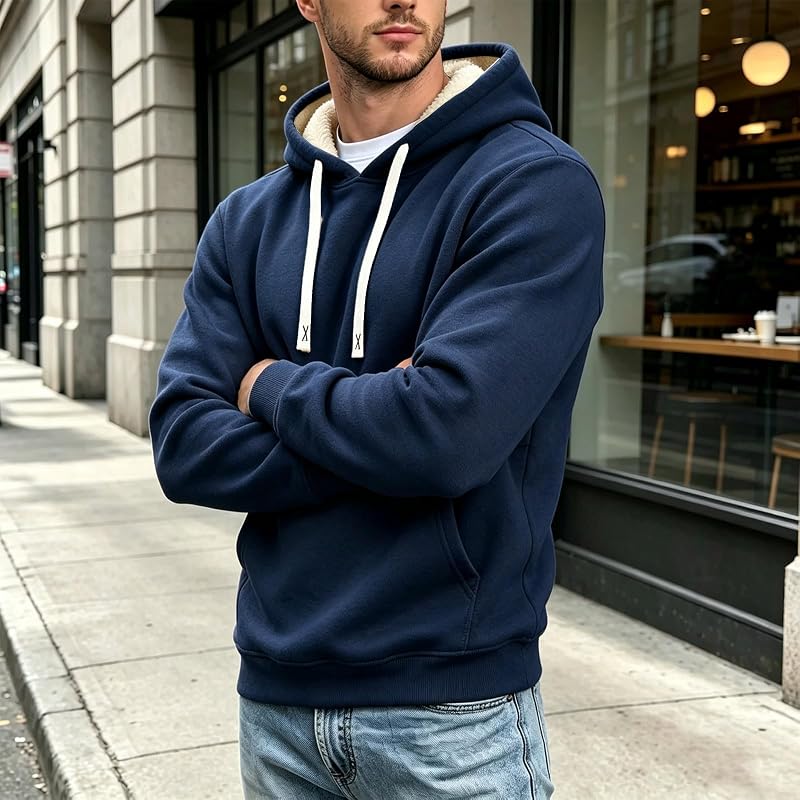 Men’s Sherpa Hoodie Fleece Lined Sweatshirt – product photo 6 of 8